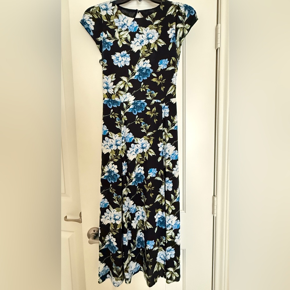 Floral Black and Blue Women's dress